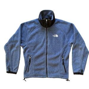 The North Face Womens Blue Heather Polartec Full Zip Fleece Jacket Size M 14071
